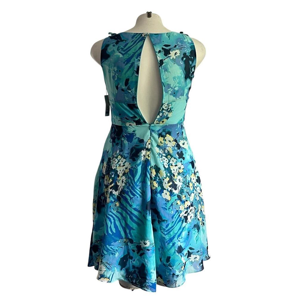 George Blue Multicolor Floral Dress: Y2K, 2000s - Picture 5 of 7
